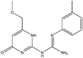 N-[6-(methoxymethyl)-4-oxo-1,4-dihydro-2-pyrimidinyl]-N''-(3-methylphenyl)guanidine 化学構造式