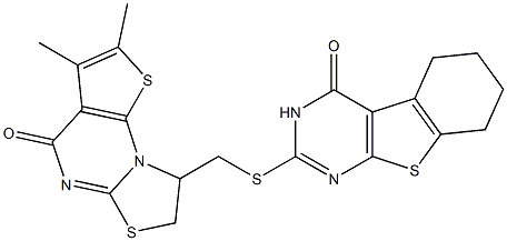 2-{[(2,3-dimethyl-4-oxo-7,8-dihydro-4H-[1,3]thiazolo[3,2-a]thieno[3,2-e]pyrimidin-8-yl)methyl]sulfanyl}-5,6,7,8-tetrahydro[1]benzothieno[2,3-d]pyrimidin-4(3H)-one