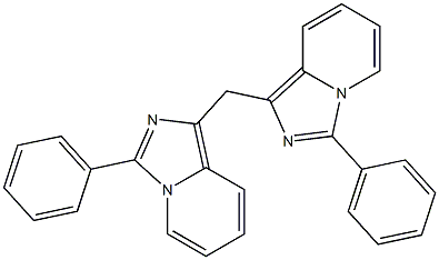 3-phenyl-1-[(3-phenylimidazo[1,5-a]pyridin-1-yl)methyl]imidazo[1,5-a]pyridine Struktur