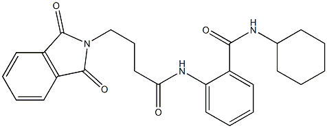 N-cyclohexyl-2-{[4-(1,3-dioxo-1,3-dihydro-2H-isoindol-2-yl)butanoyl]amino}benzamide,,结构式