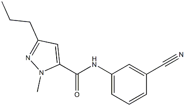 N-(3-cyanophenyl)-1-methyl-3-propyl-1H-pyrazole-5-carboxamide,,结构式