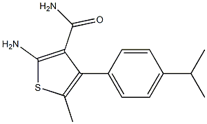 2-amino-4-(4-isopropylphenyl)-5-methyl-3-thiophenecarboxamide 结构式