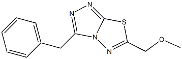 3-benzyl-6-(methoxymethyl)[1,2,4]triazolo[3,4-b][1,3,4]thiadiazole Struktur