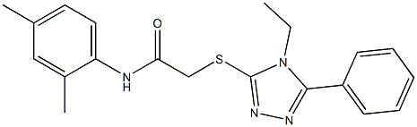 N-(2,4-dimethylphenyl)-2-[(4-ethyl-5-phenyl-4H-1,2,4-triazol-3-yl)sulfanyl]acetamide Structure