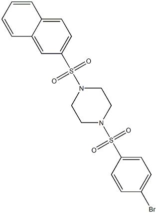 1-[(4-bromophenyl)sulfonyl]-4-(2-naphthylsulfonyl)piperazine Struktur