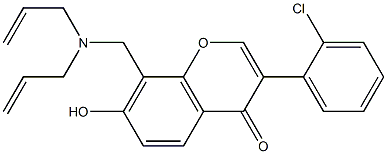 3-(2-chlorophenyl)-8-[(diallylamino)methyl]-7-hydroxy-4H-chromen-4-one,,结构式