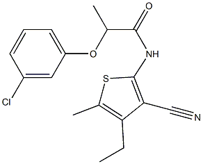 2-(3-chlorophenoxy)-N-(3-cyano-4-ethyl-5-methyl-2-thienyl)propanamide