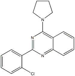 2-(2-chlorophenyl)-4-(1-pyrrolidinyl)quinazoline 结构式