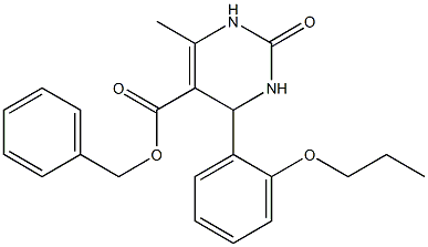 phenylmethyl 6-methyl-2-oxo-4-[2-(propyloxy)phenyl]-1,2,3,4-tetrahydropyrimidine-5-carboxylate,,结构式