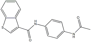 N-[4-(acetylamino)phenyl]-1-benzothiophene-3-carboxamide Struktur