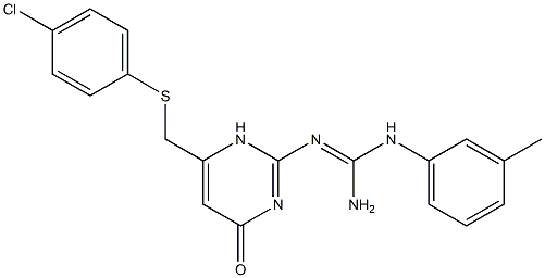 N''-(6-{[(4-chlorophenyl)sulfanyl]methyl}-4-oxo-1,4-dihydro-2-pyrimidinyl)-N-(3-methylphenyl)guanidine Structure