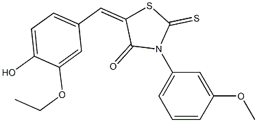 5-(3-ethoxy-4-hydroxybenzylidene)-3-(3-methoxyphenyl)-2-thioxo-1,3-thiazolidin-4-one Structure