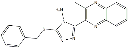 3-(benzylsulfanyl)-5-(3-methyl-2-quinoxalinyl)-4H-1,2,4-triazol-4-amine 结构式