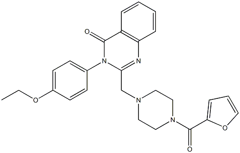 3-(4-ethoxyphenyl)-2-{[4-(2-furoyl)-1-piperazinyl]methyl}-4(3H)-quinazolinone 结构式