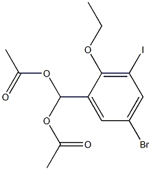 (acetyloxy)(5-bromo-2-ethoxy-3-iodophenyl)methyl acetate Structure