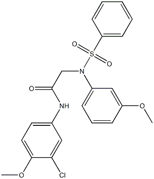 N-(3-chloro-4-methoxyphenyl)-2-[3-methoxy(phenylsulfonyl)anilino]acetamide 结构式