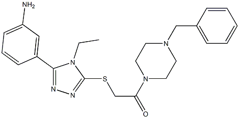 3-(5-{[2-(4-benzyl-1-piperazinyl)-2-oxoethyl]sulfanyl}-4-ethyl-4H-1,2,4-triazol-3-yl)phenylamine|