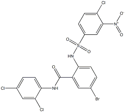 5-bromo-2-[({4-chloro-3-nitrophenyl}sulfonyl)amino]-N-(2,4-dichlorophenyl)benzamide 化学構造式