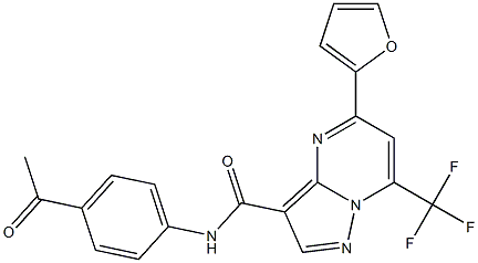 N-(4-acetylphenyl)-5-(2-furyl)-7-(trifluoromethyl)pyrazolo[1,5-a]pyrimidine-3-carboxamide Structure
