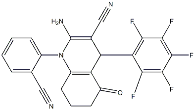 2-amino-1-(2-cyanophenyl)-5-oxo-4-(2,3,4,5,6-pentafluorophenyl)-1,4,5,6,7,8-hexahydro-3-quinolinecarbonitrile|