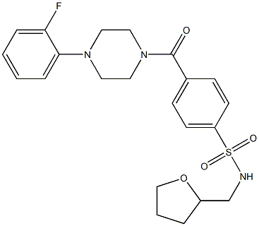 4-{[4-(2-fluorophenyl)-1-piperazinyl]carbonyl}-N-(tetrahydro-2-furanylmethyl)benzenesulfonamide Struktur