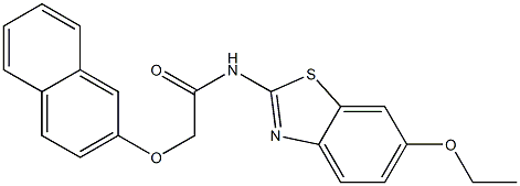 N-(6-ethoxy-1,3-benzothiazol-2-yl)-2-(2-naphthyloxy)acetamide 化学構造式