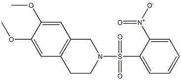 2-({2-nitrophenyl}sulfonyl)-6,7-dimethoxy-1,2,3,4-tetrahydroisoquinoline 化学構造式