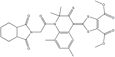 dimethyl 2-(1-[(1,3-dioxooctahydro-2H-isoindol-2-yl)acetyl]-2,2,6,8-tetramethyl-3-thioxo-2,3-dihydro-4(1H)-quinolinylidene)-1,3-dithiole-4,5-dicarboxylate