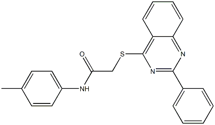 N-(4-methylphenyl)-2-[(2-phenyl-4-quinazolinyl)sulfanyl]acetamide,,结构式