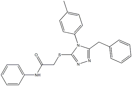 2-{[5-benzyl-4-(4-methylphenyl)-4H-1,2,4-triazol-3-yl]sulfanyl}-N-phenylacetamide,,结构式