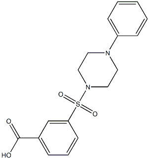 3-[(4-phenyl-1-piperazinyl)sulfonyl]benzoic acid,,结构式