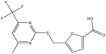 5-({[4-methyl-6-(trifluoromethyl)-2-pyrimidinyl]sulfanyl}methyl)-2-furoic acid Structure