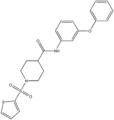  N-(3-phenoxyphenyl)-1-(2-thienylsulfonyl)-4-piperidinecarboxamide