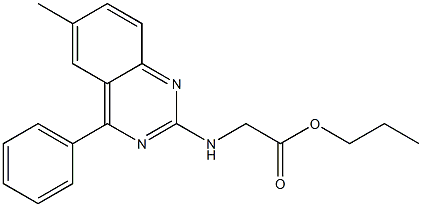 propyl [(6-methyl-4-phenyl-2-quinazolinyl)amino]acetate,,结构式