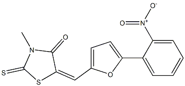 5-[(5-{2-nitrophenyl}-2-furyl)methylene]-3-methyl-2-thioxo-1,3-thiazolidin-4-one Structure