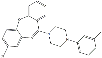 8-chloro-11-[4-(3-methylphenyl)piperazin-1-yl]dibenzo[b,f][1,4]oxazepine 化学構造式
