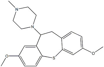1-(3,8-dimethoxy-10,11-dihydrodibenzo[b,f]thiepin-10-yl)-4-methylpiperazine,,结构式