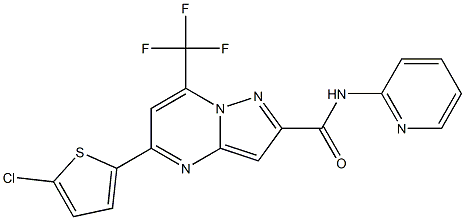 5-(5-chloro-2-thienyl)-N-(2-pyridinyl)-7-(trifluoromethyl)pyrazolo[1,5-a]pyrimidine-2-carboxamide 化学構造式
