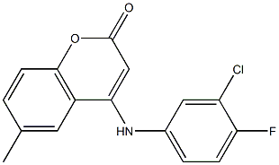 4-(3-chloro-4-fluoroanilino)-6-methyl-2H-chromen-2-one 化学構造式