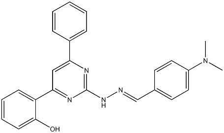 4-(dimethylamino)benzaldehyde [4-(2-hydroxyphenyl)-6-phenyl-2-pyrimidinyl]hydrazone,,结构式
