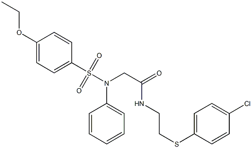 N-{2-[(4-chlorophenyl)sulfanyl]ethyl}-2-{[(4-ethoxyphenyl)sulfonyl]anilino}acetamide