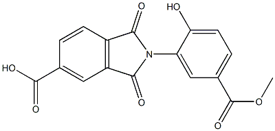 2-[2-hydroxy-5-(methoxycarbonyl)phenyl]-1,3-dioxo-5-isoindolinecarboxylic acid Structure