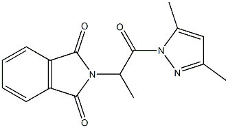 2-[2-(3,5-dimethyl-1H-pyrazol-1-yl)-1-methyl-2-oxoethyl]-1H-isoindole-1,3(2H)-dione,,结构式