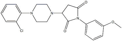 3-[4-(2-chlorophenyl)-1-piperazinyl]-1-(3-methoxyphenyl)-2,5-pyrrolidinedione,,结构式