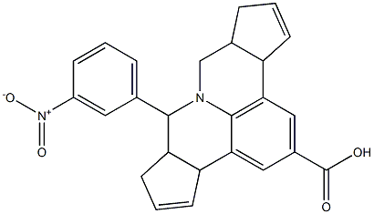 7-{3-nitrophenyl}-3b,6,6a,7,9,9a,10,12a-octahydrocyclopenta[c]cyclopenta[4,5]pyrido[3,2,1-ij]quinoline-2-carboxylic acid Structure