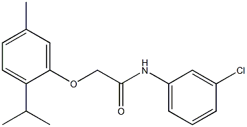 N-(3-chlorophenyl)-2-(2-isopropyl-5-methylphenoxy)acetamide,,结构式