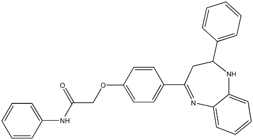 N-phenyl-2-[4-(2-phenyl-2,3-dihydro-1H-1,5-benzodiazepin-4-yl)phenoxy]acetamide Struktur