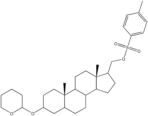 [3-(tetrahydro-2H-pyran-2-yloxy)androstan-17-yl]methyl 4-methylbenzenesulfonate 结构式