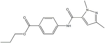 propyl 4-{[(1,3-dimethyl-1H-pyrazol-5-yl)carbonyl]amino}benzoate 结构式