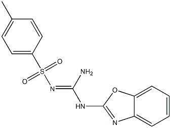 N-[amino(1,3-benzoxazol-2-ylamino)methylene]-4-methylbenzenesulfonamide 化学構造式